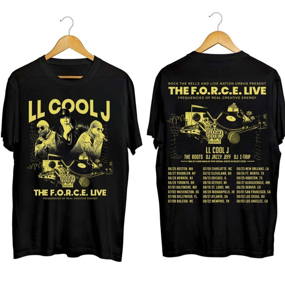Both Sides Print Cool Force Live Tour 2023 Shirt Cool J Force Tshirt-2 Sided - Picture 1 of 4
